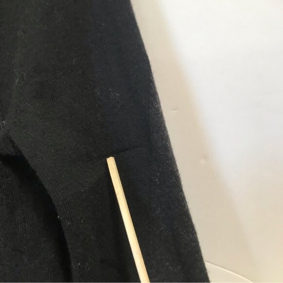 Zadig & Voltaire Wool V Neck Sweater Black Grey Asymmetrical Hem Pullover Top S - Picture 11 of 16